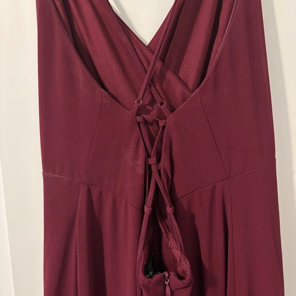 Lulu's Wine Ruffle Dress - Picture 13 of 14
